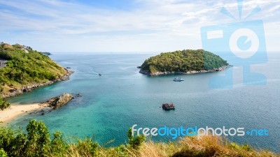 High Angle View Island And Andaman Sea Stock Photo