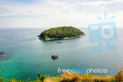 High Angle View Island And Andaman Sea Stock Photo