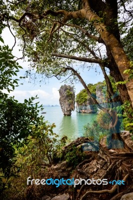 High Angle View Khao Tapu Island Stock Photo