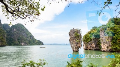 High Angle View Khao Tapu Or James Bond Island Stock Photo