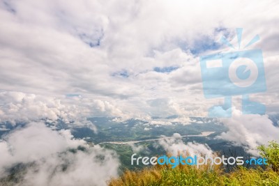 High Angle View Natural Landscape Stock Photo