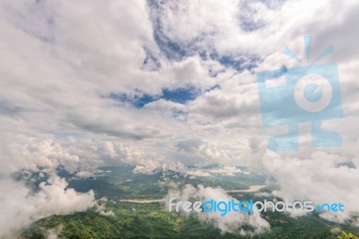 High Angle View Natural Landscape Stock Photo