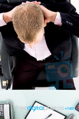 High Angle View Of Businessman Stock Photo