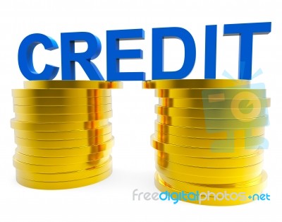 High Credit Indicates Debit Card And Banking Stock Image