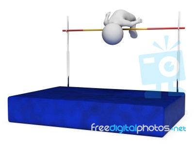 High Jump Indicates Pole Vault And Athletic 3d Rendering Stock Image