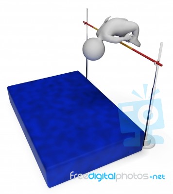 High Jump Means Pole Vault And Athletic 3d Rendering Stock Image