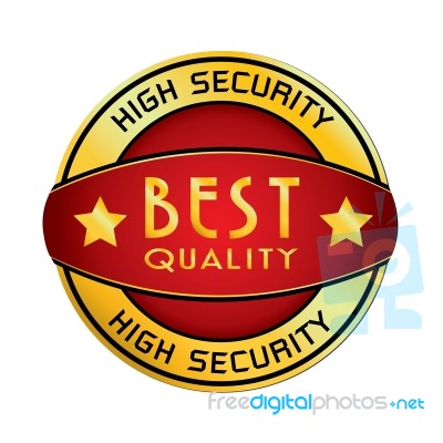 High Security & Best Quality Logo Isolated On White Background Stock Image