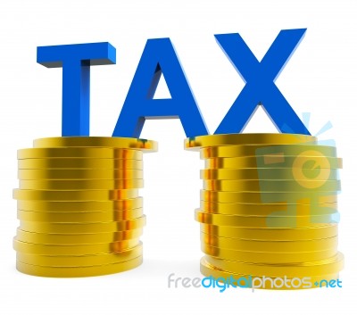 High Tax Means Cost Save And Taxpayer Stock Image