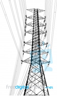 High Voltage Power Pole Stock Image