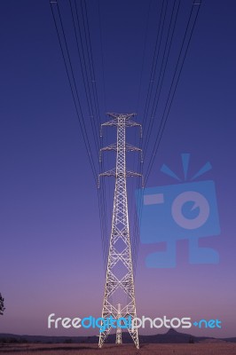 High Voltage Power Tower Stock Photo