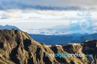 Highland Andes Near Quilotoa Lagoon, Ecuador, South America Stock Photo