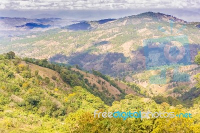 Highland Landscape In Rural Guatemala Area Stock Photo