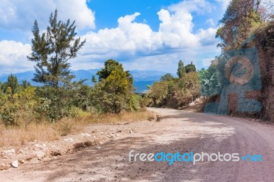 Highland Landscape Near San Pedro Pinula In Guatemala Stock Photo