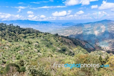 Highland Landscape Near San Pedro Pinula In Guatemala Stock Photo