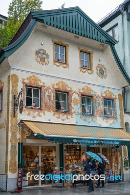 Highly Decorated Building And Shop In St Wolfgang Stock Photo