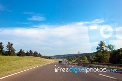 Highway Road In Serbia, Europe Stock Photo