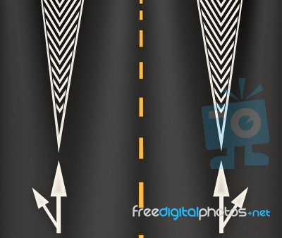 Highway Road With Arrow Symbol Stock Image