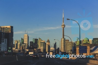 Highway View Of Toronto City Stock Photo