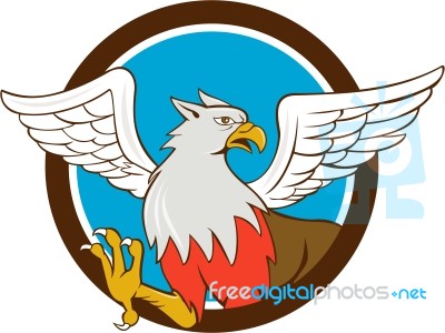 Hiippogryph With Talons Circle Cartoon Stock Image