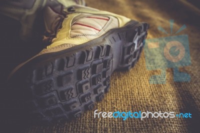 Hiking Boots, Vintage Stock Photo