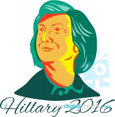 Hillary Clinton 2016 President Democrat Retro Stock Image