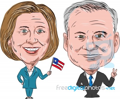 Hillary Clinton And Tim Kaine Election 2016 Stock Image