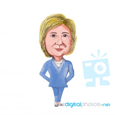 Hillary Clinton Caricature Stock Image