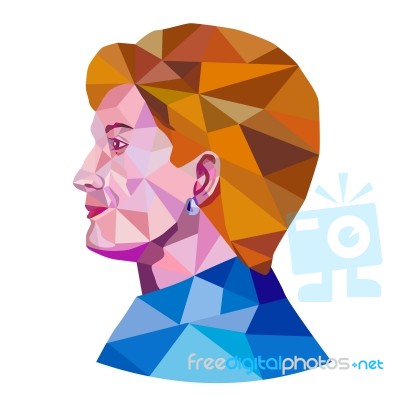 Hillary Clinton Low Polygon Stock Image