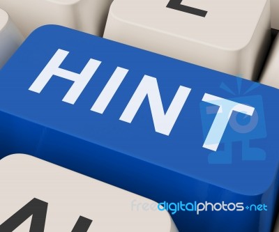 Hint Key Shows Tip Assistance And Advice Stock Image