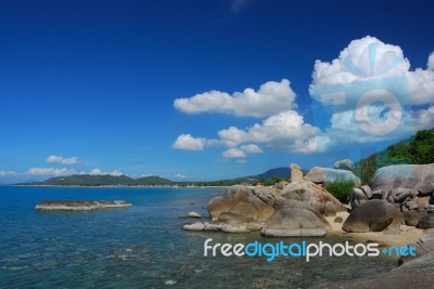 Hinta Rock Ko Samui Stock Photo