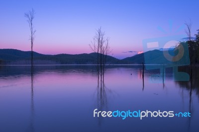 Hinze Dam At Dusk Stock Photo