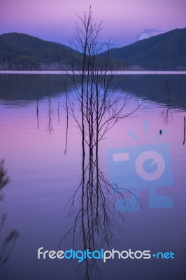 Hinze Dam At Dusk Stock Photo