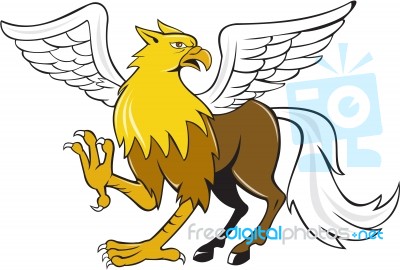 Hippogriff Prancing Isolated Cartoon Stock Image