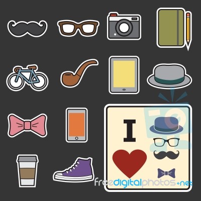 Hipster Icon Stock Image