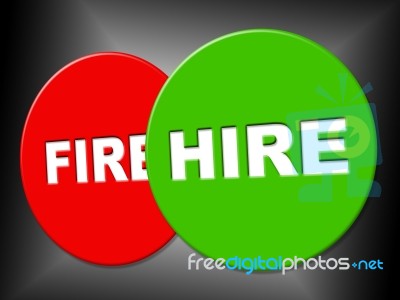 Hire Sign Shows Job Application And Employment Stock Image