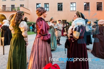 Historic Performance In Augsburg Stock Photo