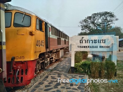 Historical Attractions In Thailand Bloody Train Line Stock Photo