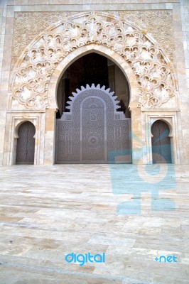 Historical In  Antique Building Door Marble Stock Photo