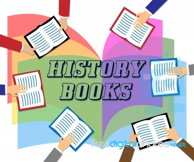 History Books Means Studying The Past Knowledge Stock Image