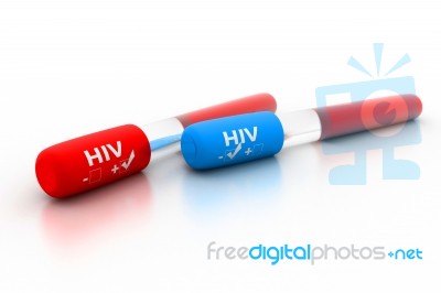 Hiv  Positive  And Negative Stock Image