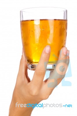 Holding A Drink Stock Photo