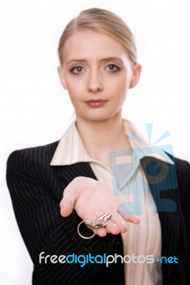 Holding A Key Stock Photo