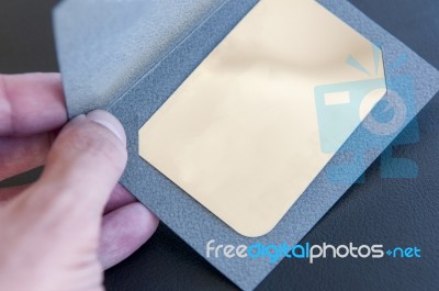 Holding A Vip Card Stock Photo