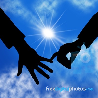 Holding Hands Means Find Love And Adoration Stock Image