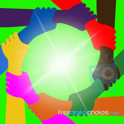 Holding Hands Means Globalization Unity And Globally Stock Image