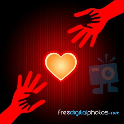 Holding Hands Means Valentine's Day And Affectionate Stock Image