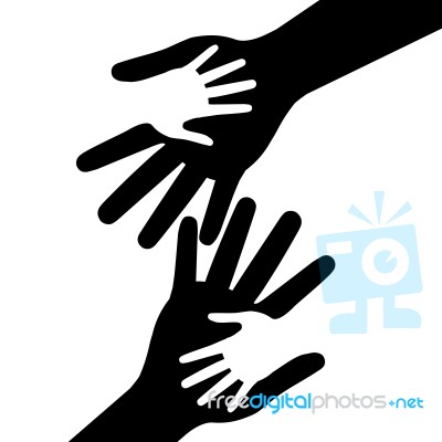 Holding Hands Represents Mom Multiethnic And Parent Stock Image