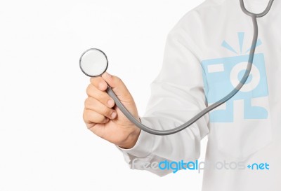 Holding Stethoscope Stock Photo