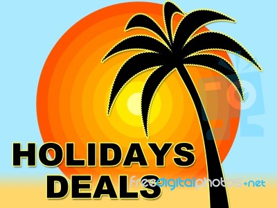 Holiday Deals Means Save Bargains And Offers Stock Image