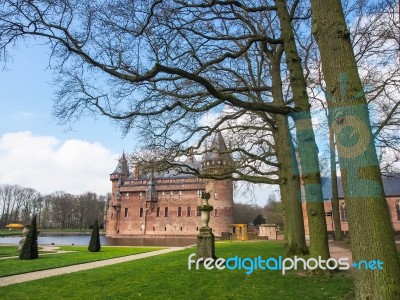 Holland Castle On Water De Haar Stock Photo